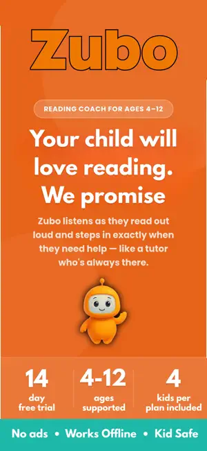 Zubo: Learn to Read for Kids screenshot 1