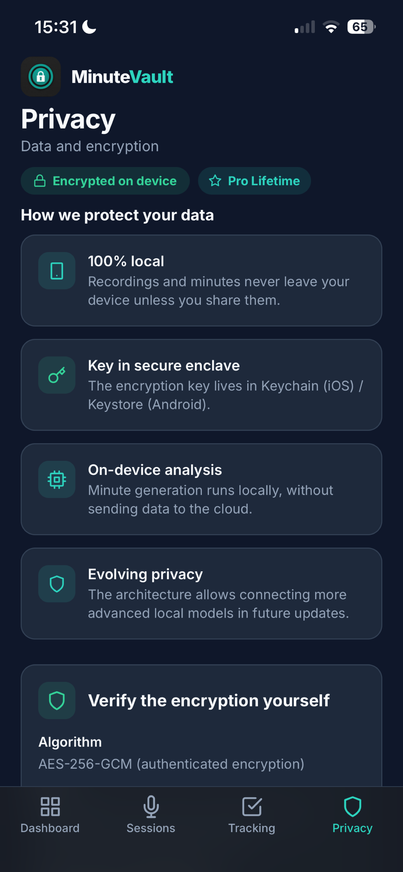 MinuteVault screenshot 3
