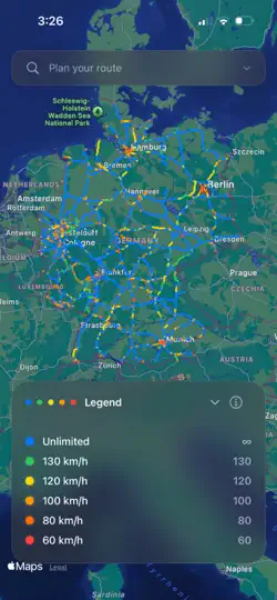 Capture d'écran de Autobahn Map sur iPhone 4