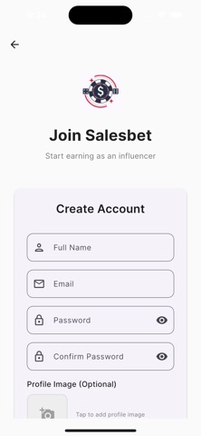 Salesbet Influencers App screenshot