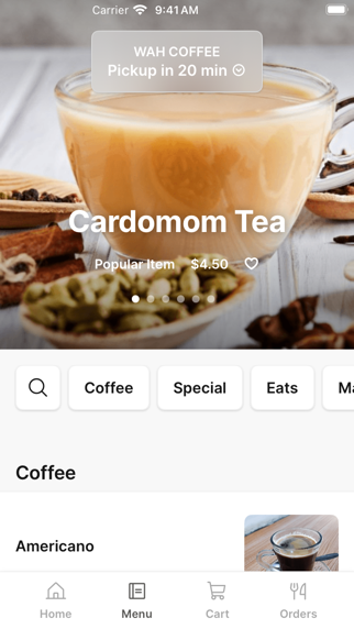 Wah Coffee iPhone screenshot 2 - Food & Drink app