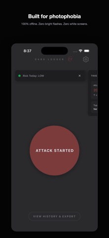 Dark Logger: Migraine Tracker Screenshot 1 of 5