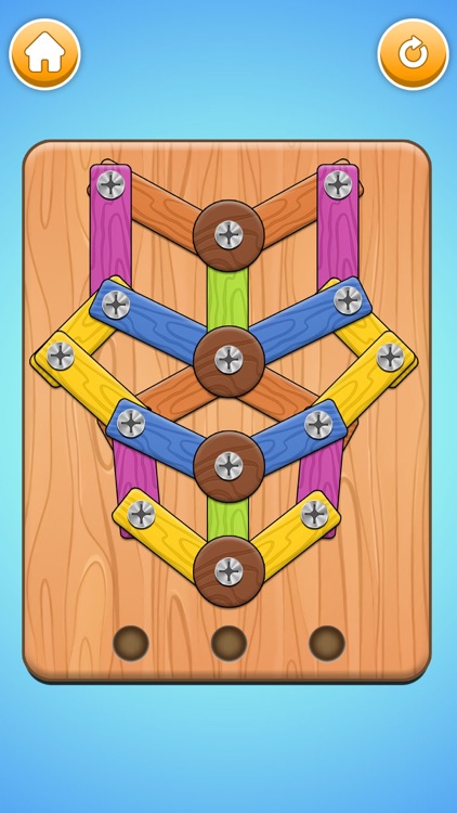 Wood Nuts and Bolts Pin Puzzle