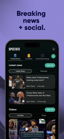 Spectate Sports: Basketball iPhone screenshot