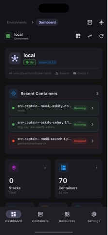 Portainer Mobile: Docker Admin iPhone screenshot