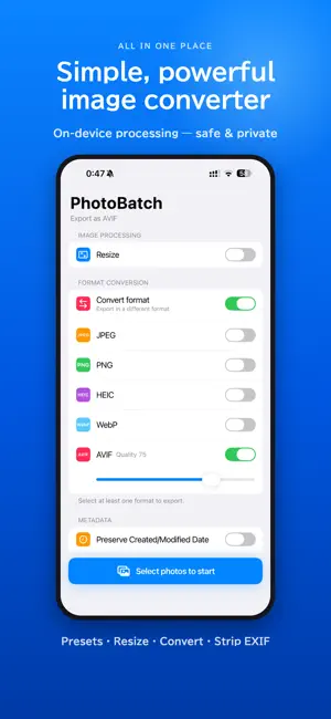 Photo Batch Resize & Converter screenshot 1