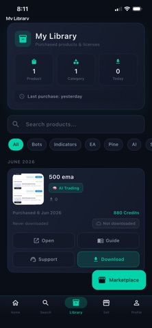 Trading Strategy Marketplace screenshot