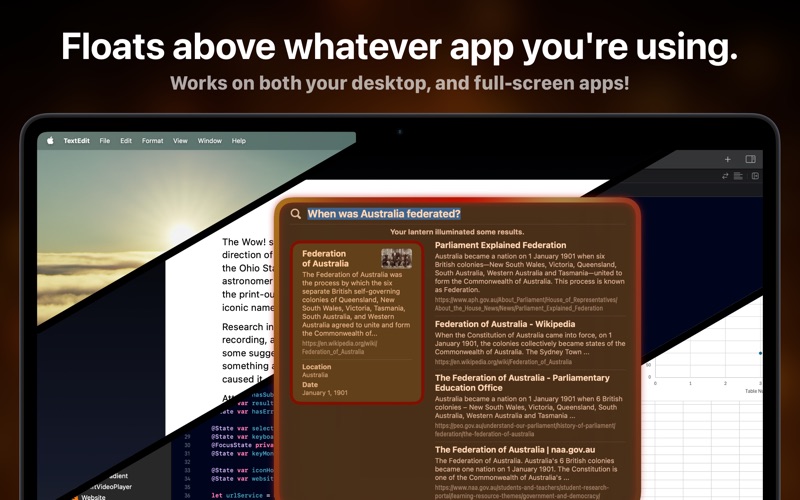 Lantern - Floating Web Search Screenshot