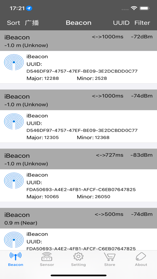 #1. FeasyBeacon (iOS) Podle: feasycom