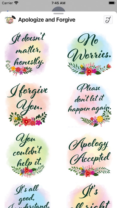 Apologies & Forgiving Messages Screenshot
