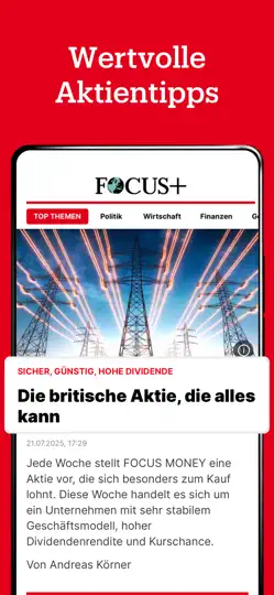 Screenshot von FOCUS+: Nachrichten auf dem iPhone 3