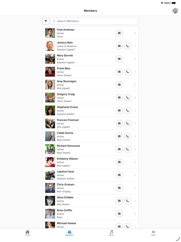 Chorus Connection iPad screenshot