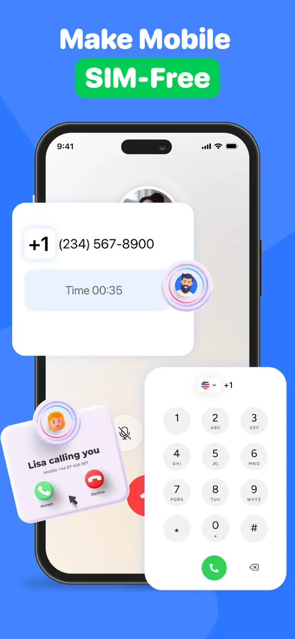 #5. Second line: 2nd Phone Number・ (iOS) By: IAPPTECHNOLOGIES LLP