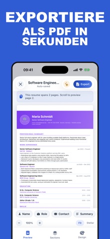 Lebenslauf Bewerbung Europass screenshot