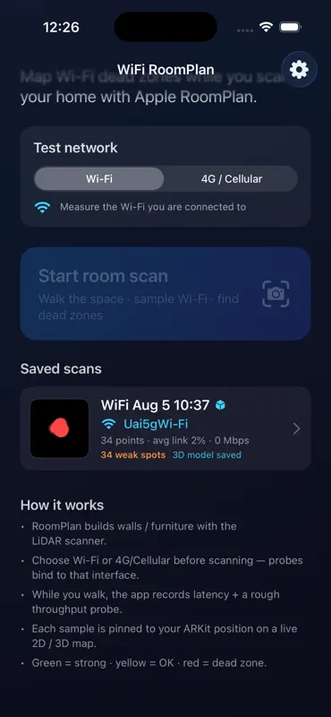 WiFi RoomPlan screenshot 1 of 3