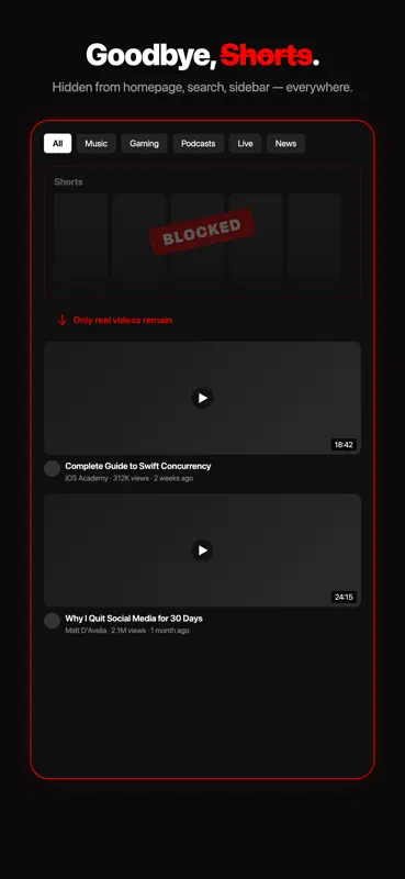 CleanTube: Ad & Shorts Blocker screenshot 3 of 5