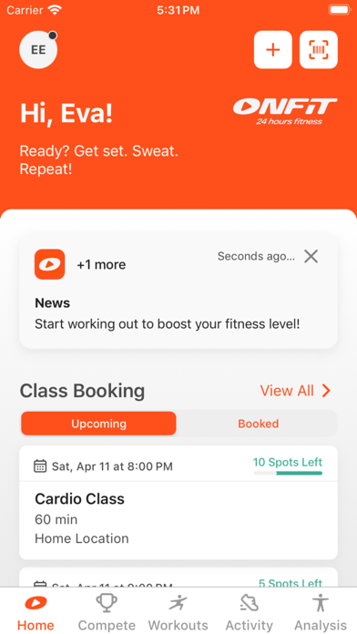 Onfit 24 hours fitness Screenshot