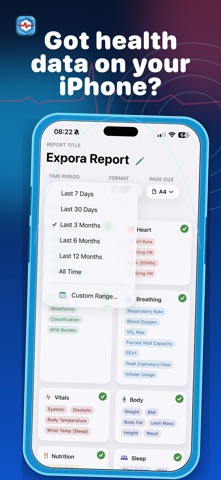 Health Data Export - Expora Screenshot 1 of 7