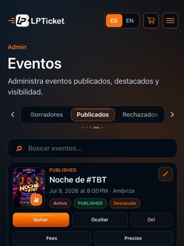 LPTicket iPad screenshot