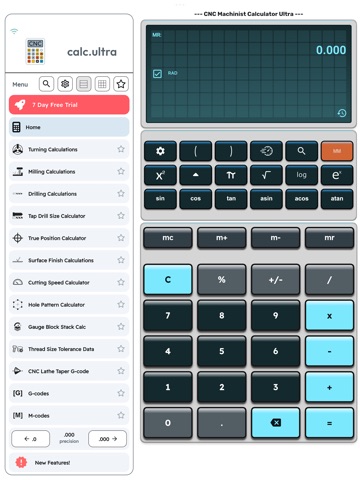 CNC Machinist Calculator Ultra iPad screenshot