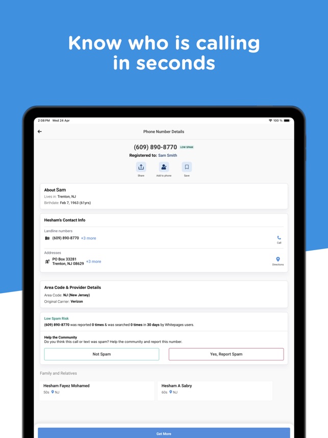 Reverse Phone Lookup on the App Store
