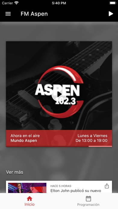 Aspen FM 102.3 Screenshot