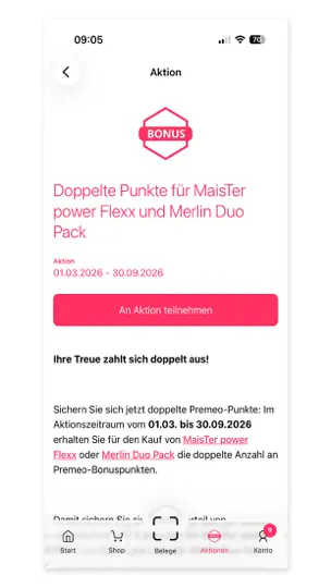 Screenshot von Premeo auf dem iPhone 7