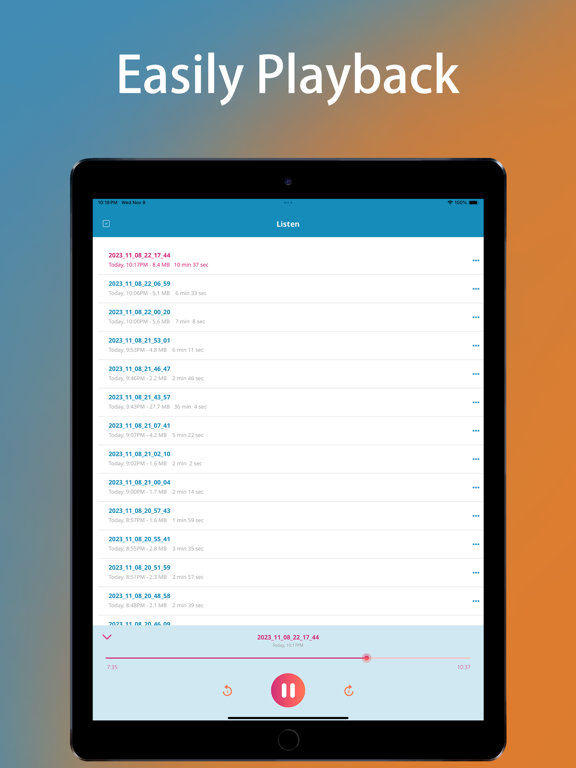 Screenshot #5 pour Voice Recorder for iPhones