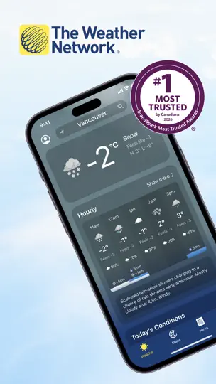 Captura de pantalla de The Weather Network en iPhone 1