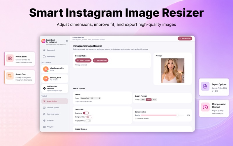 SocialDesk for Instagram iPhone screenshot