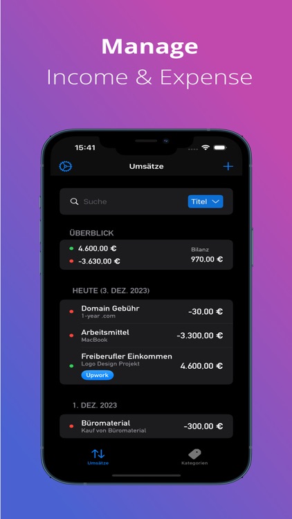 Cash Book: Manage transactions