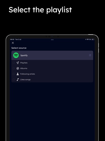 Music transfer & stats: Swapy iPad screenshot