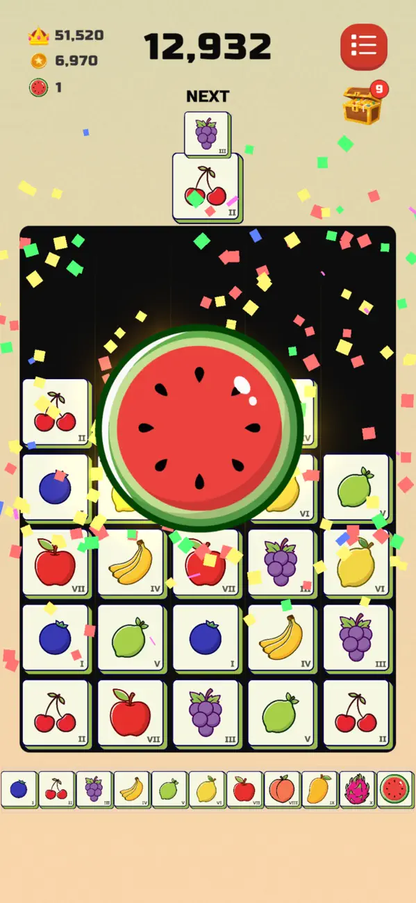 Screenshot #1 pour Merge Fruits 3000