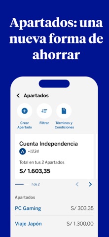BBVA Perú | Banca Móvil iPhone screenshot
