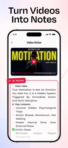 AI Video Summarizer App iPhone screenshot
