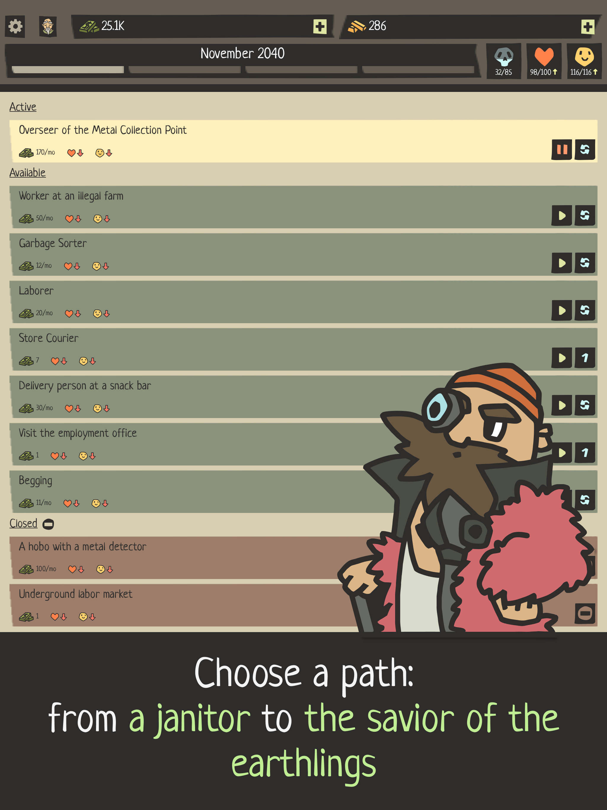 Hobo Life and Story Simulator