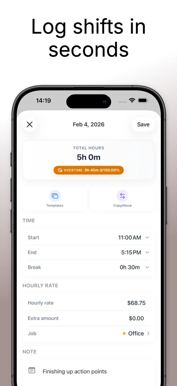 #3. Hours Tracker - Salarybook (iOS) Podle: Centriqo