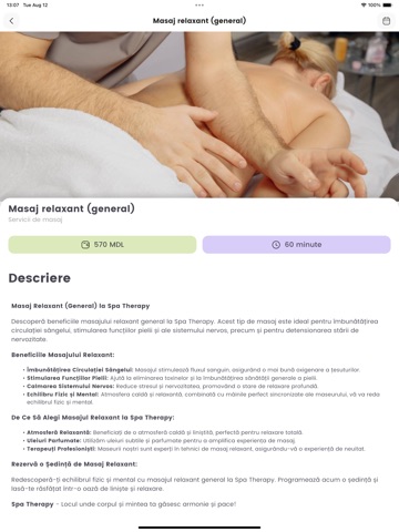 Servicii Spa Therapy Moldova iPad screenshot