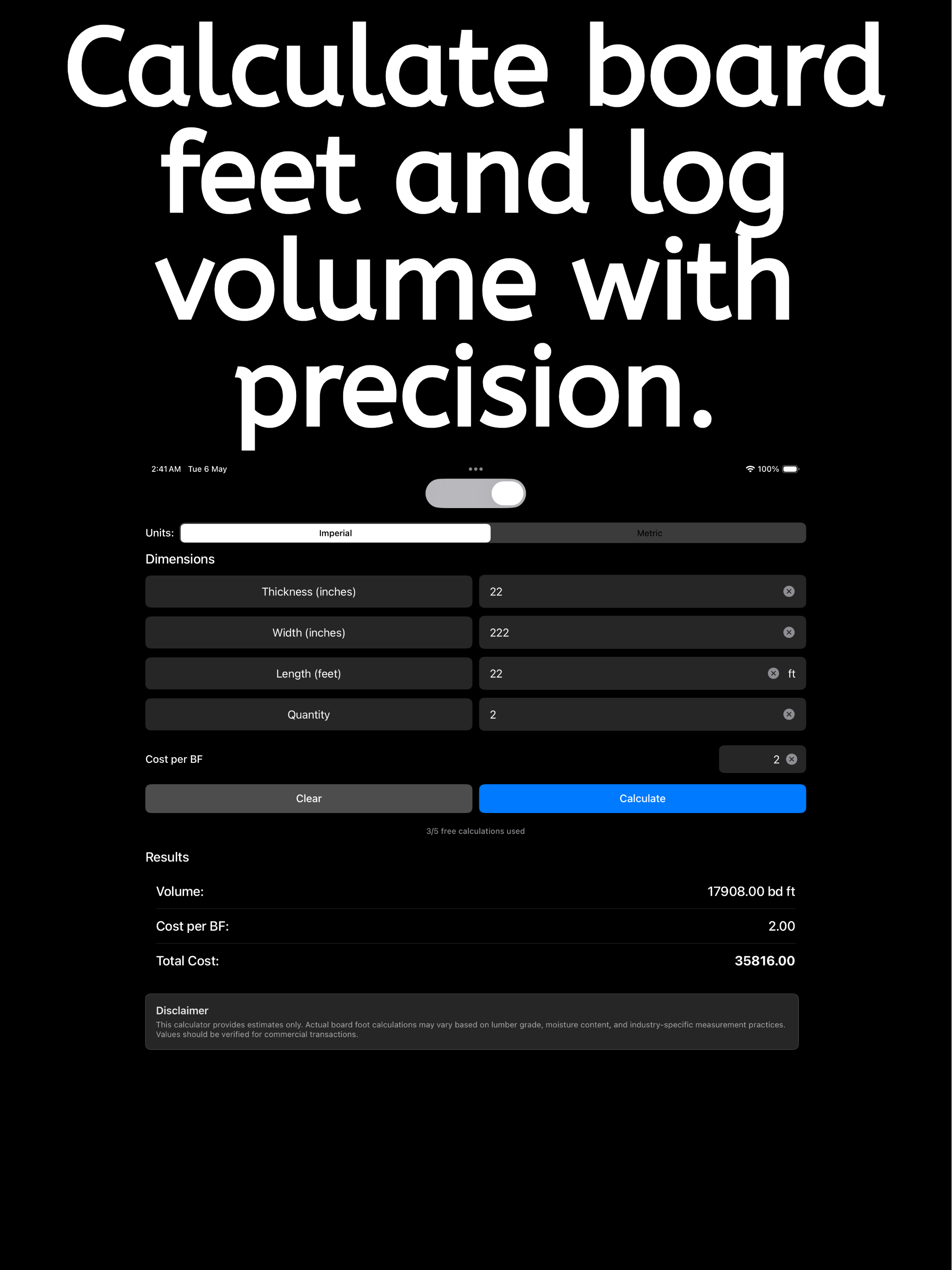 Board Foot Calculator - Timber