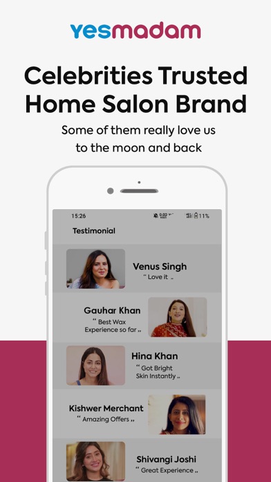 Yes Madam - Salon at Home App Screenshot