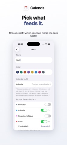 Calends: Merge Calendars iPhone screenshot