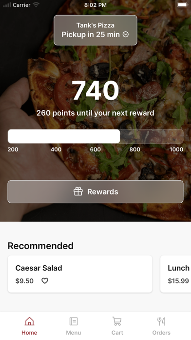 Tank's Pizza iPhone screenshot 1 - Food & Drink app