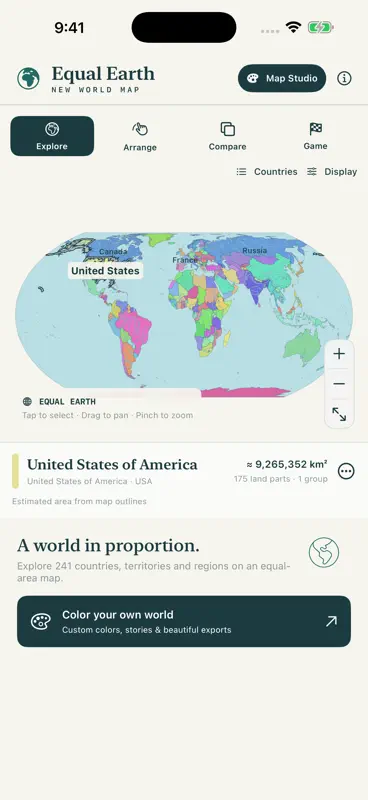 Equal Earth: World Map Studio screenshot 1 of 10