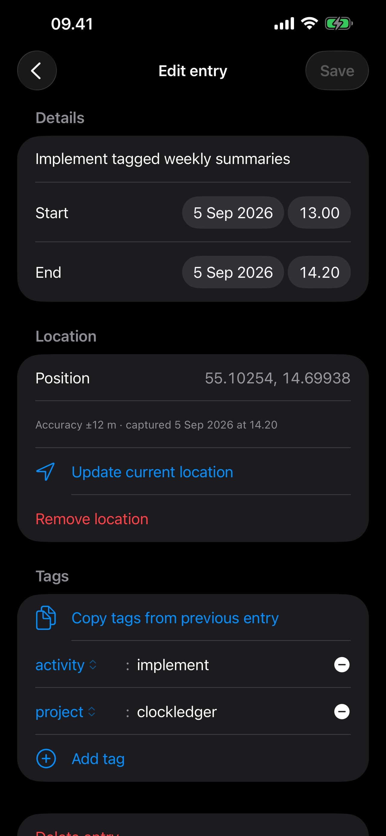 Screenshot 2 of ClockLedger