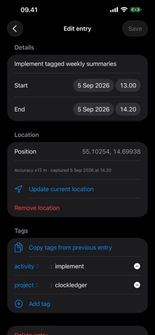 ClockLedger Screenshot 2 of 5
