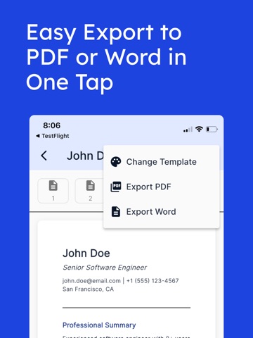 Resume Builder Pro iPad screenshot