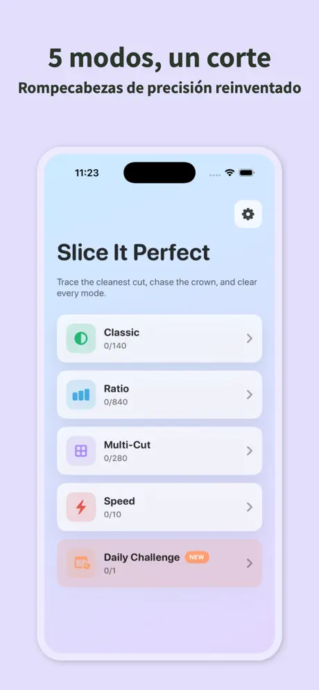 Slice It Perfect: Corta Puzzle — captura de pantalla del iPhone 1