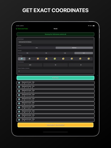 Diamonds Finder For Minecraft iPad screenshot