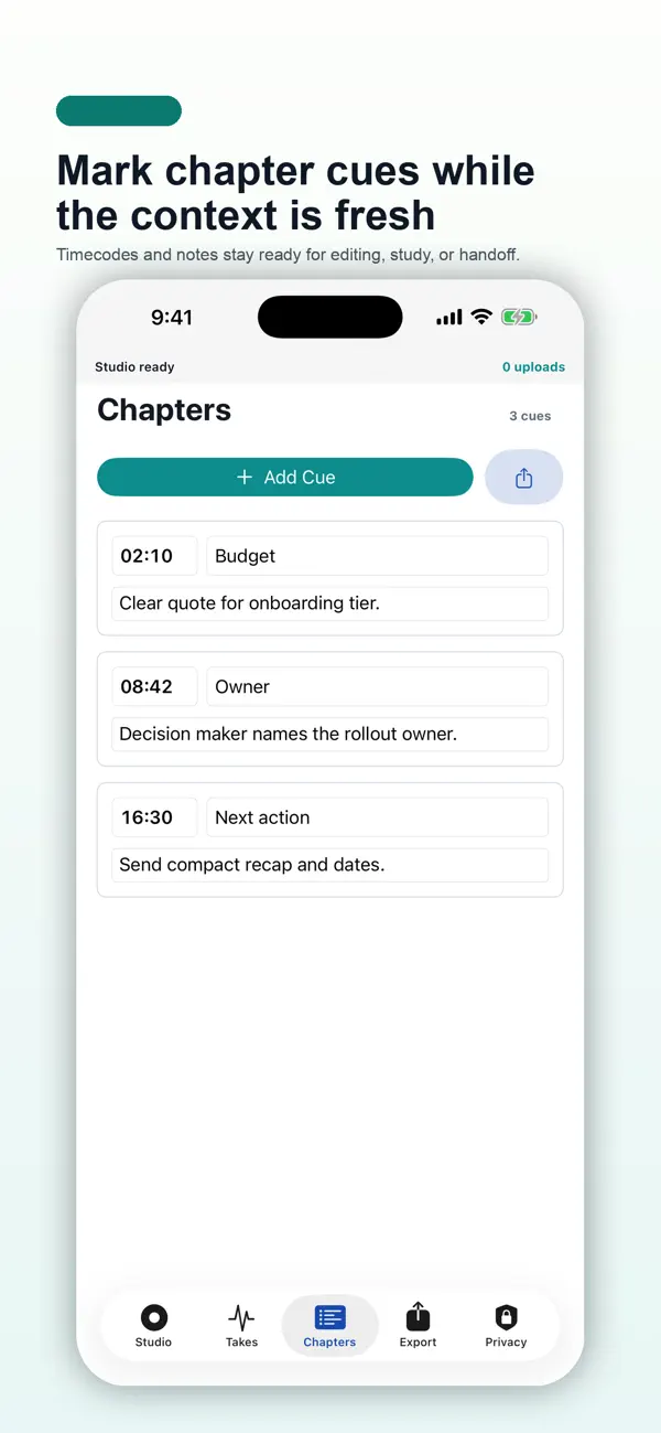 Screenshot #3 pour Voice Chapter Studio