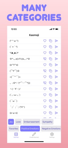 Kaomoji：日本表情符号 screenshot
